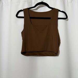 Set of Brown & Black crop tanks